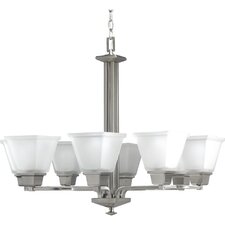 Progress Lighting North Park Eight Light Chandelier in Brushed Nickel