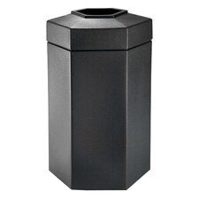 50 Gallon Hex Waste Container in Black