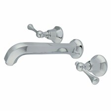 Wall Mounted Sink Faucet with Double Buckingham Cross Handles