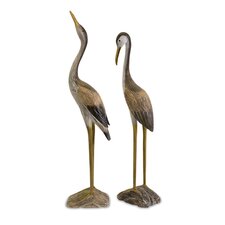 Reeds Crane Sculpture (Set of 2)