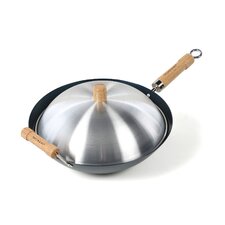 Piece 14 Preseasoned Flat Bottom Wok Set