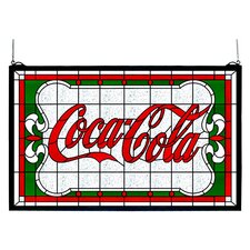 Victorian Tiffany Coca Cola Nouveau Stained Glass Window