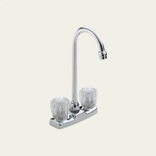 Classic Double Handle Centerset Bar Faucet with Clear Knob Handles