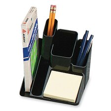 Desk Organizer, 5 Compartments, 6x6x6, Black