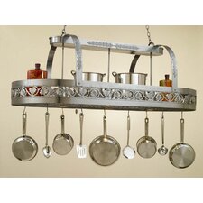 Leaf Rounded Hanging Pot Rack with 3 Lights