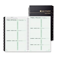 Planner Refills, 2PPW, Journal Size, 5 1/2x8 1/2, Black Cover, 2013