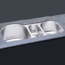 39.5 x 20 Undermount Triple Bowl Kitchen Sink