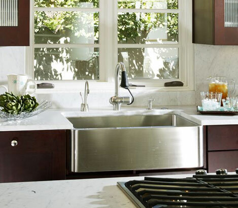Stainless steel apron sink